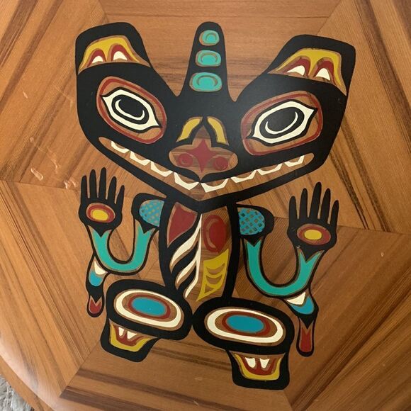 Vintage First Nations Bear Mother
Painted Cedar Wooden Wall
Hanging Plate - Picture 3 of 17